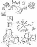 BlowerhsgMufflersShielding Diagram and Parts List for 404707-0100-01  Briggs and Stratton Engine